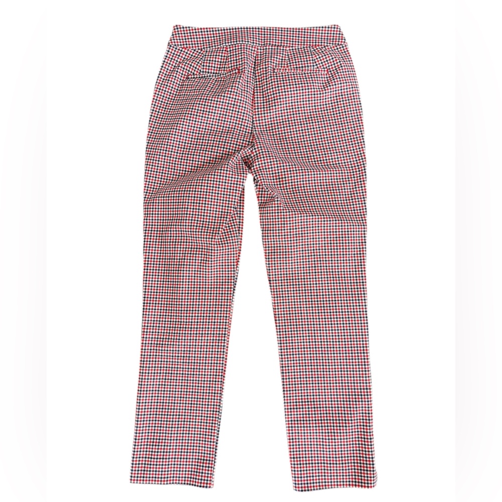 BODEN Richmond 7/8 Pants Red / Navy Houndstooth Stretch Ankle Length Pants Sz 6 - Picture 2 of 8